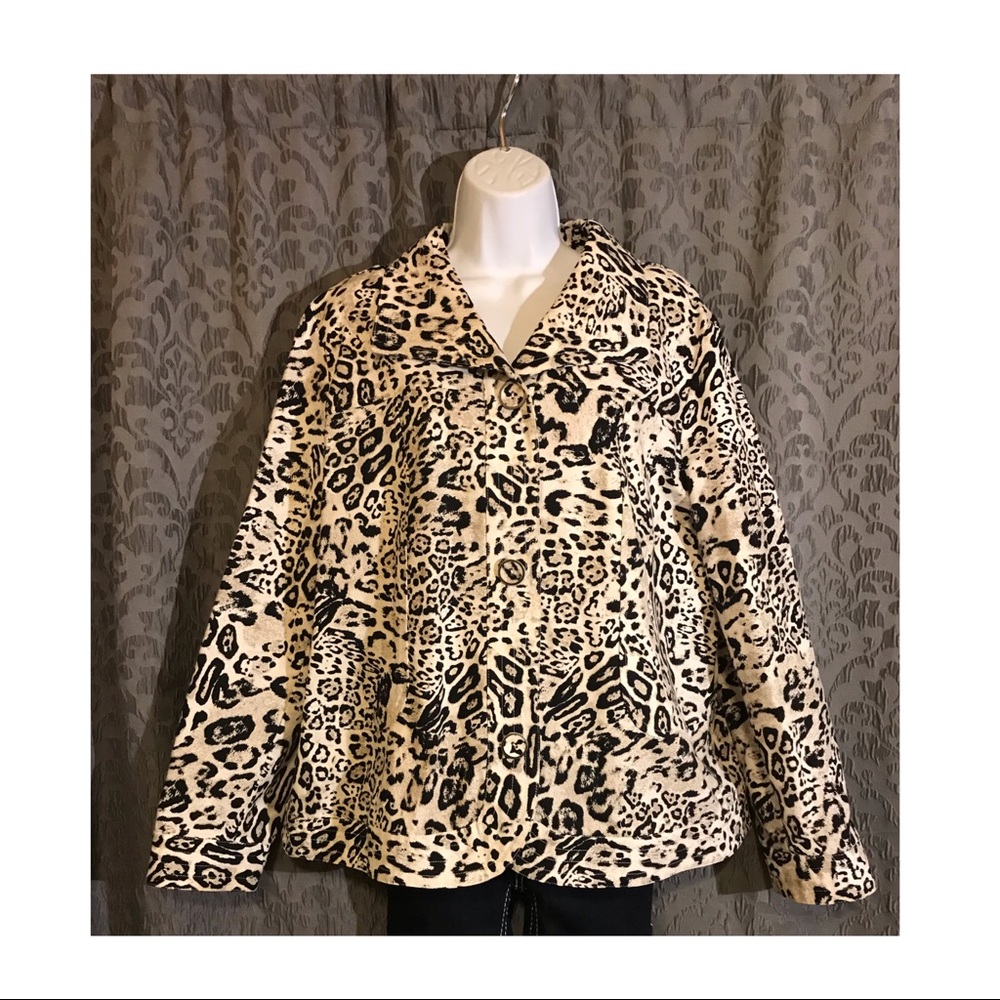 Chico’s Leopard Jacket Blazer Coat Top